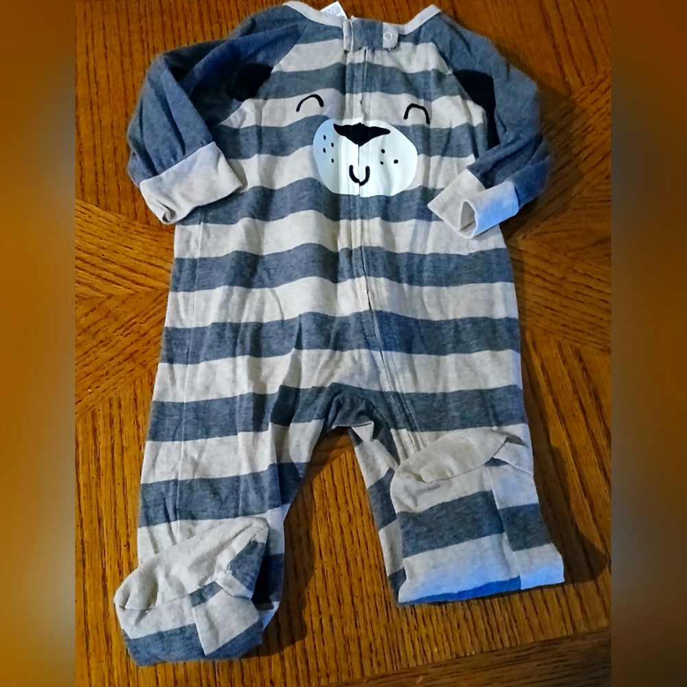 Gerber Striped Gray Kids One Piece